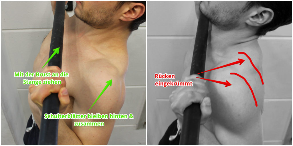 klimmzüge sauber vs oben eingekrümmt – von der seite