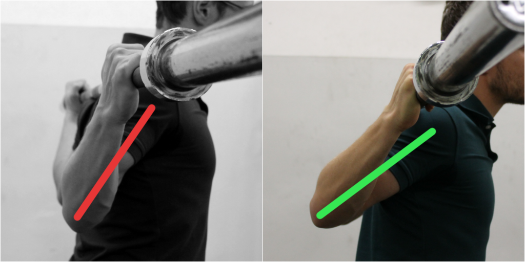 ellenbogen-zu-weit-unten-vs-richtig-kniebeuge-markiert