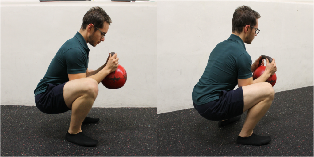 Goblet Squat mit Kettlebell sauber ausgeführt