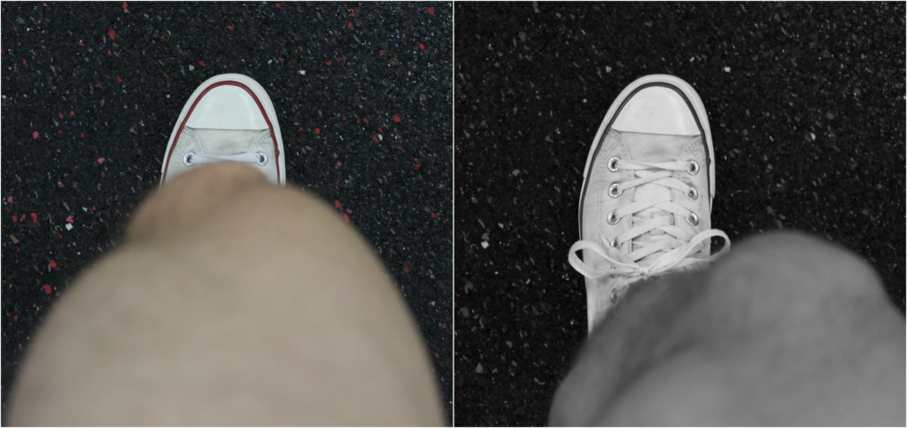  Knie über den Fußspitzen korrekt und reingefallen von oben