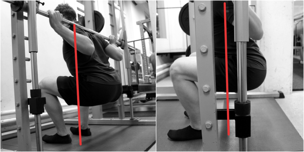 Fehlbelastung bei der Kniebeuge in der Multipresse 