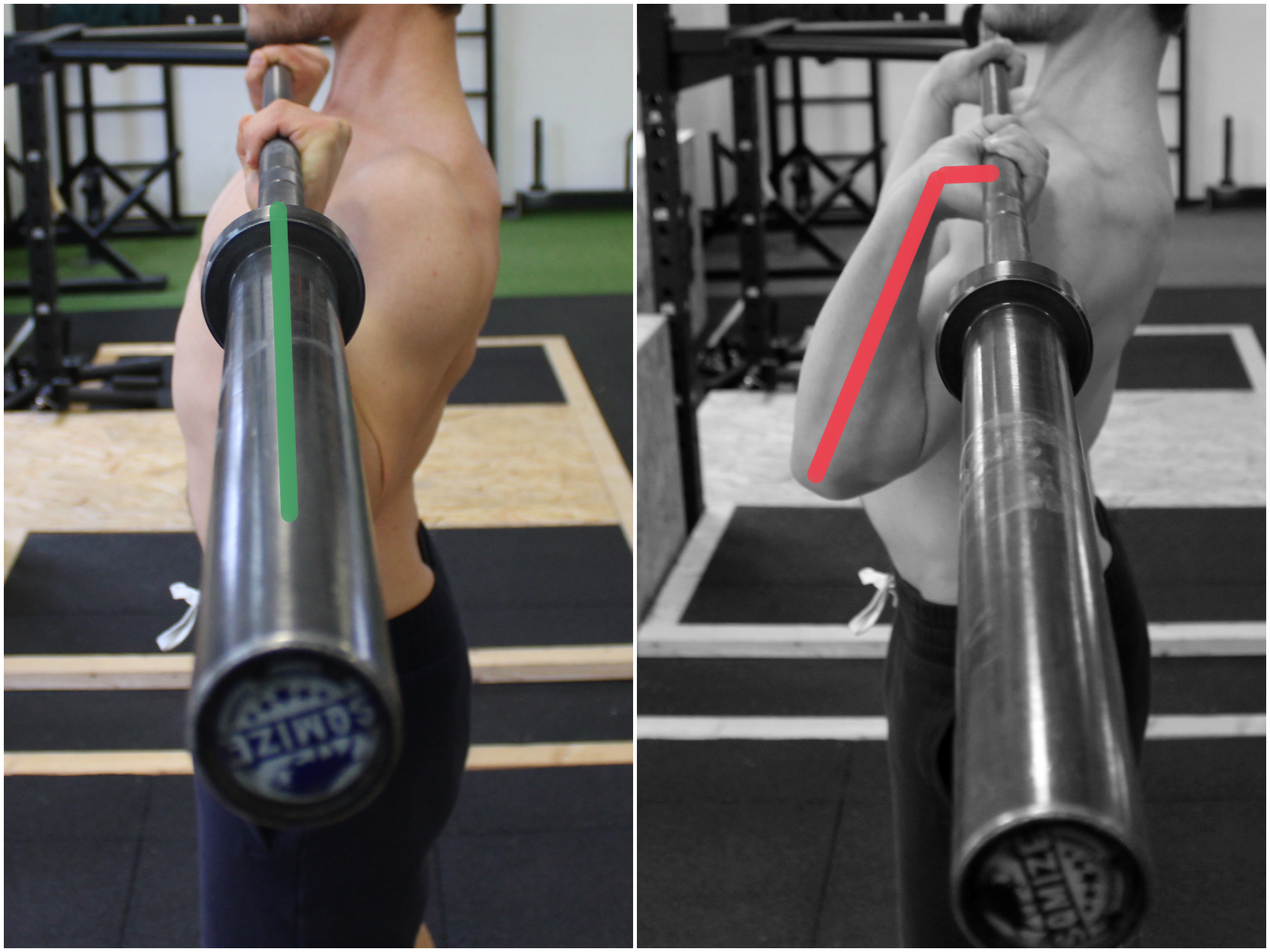 Übungsausführung langhantel schulterdrücken Unterarmposition